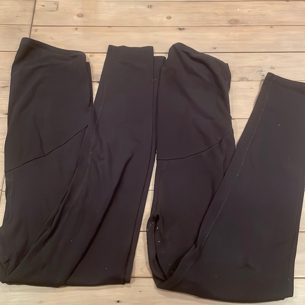Bundle of 2 Pairs of a.glow Black Maternity Leggings M